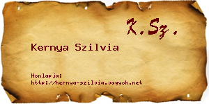 Kernya Szilvia névjegykártya
